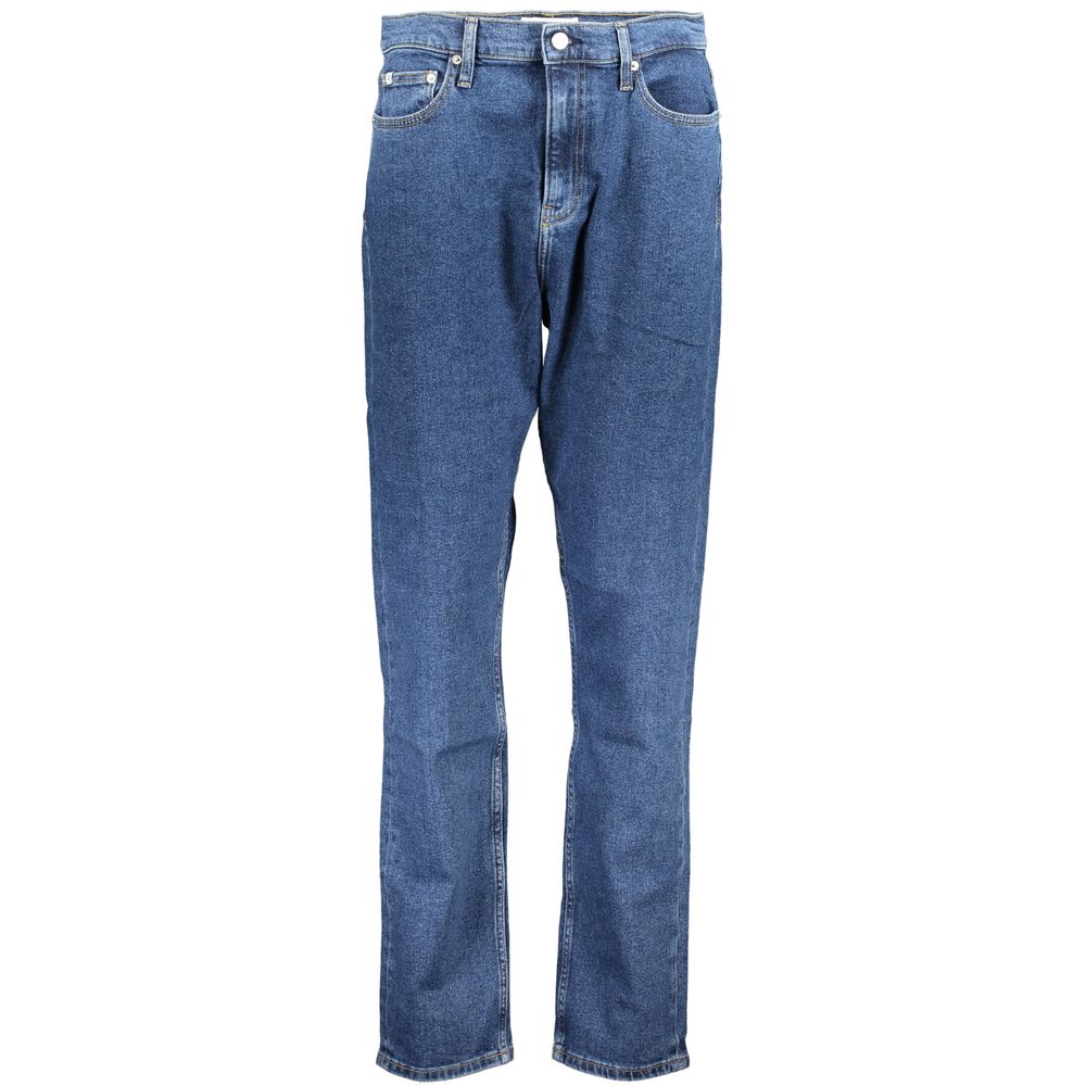 Pants by Calvin Klein for women in cotton blue features a enduring silhouette, showcasing a enduring straight-leg & slim and long with a for a premium, tailored aesthetic.