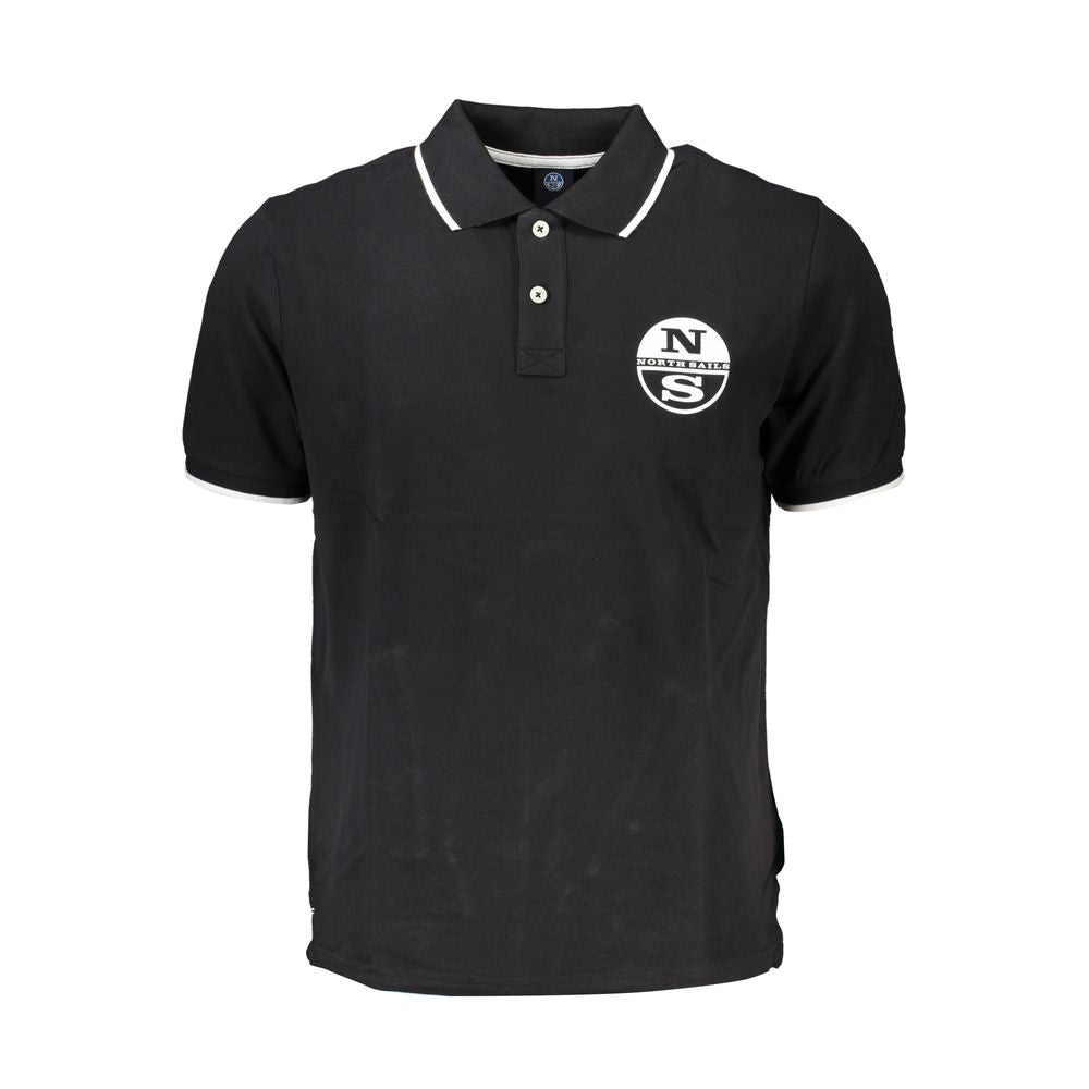Polo Shirt by North Sails for men in cotton black, blue & print presents a sleek silhouette, featuring a refined crew neckline and for a sleek finish.