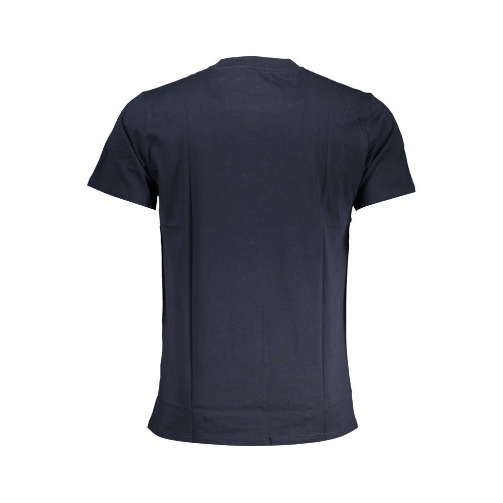 T-Shirt by Cavalli Class for men in cotton blue & print showcases a chic silhouette, artfully detailed with a chic crew neckline and for a chic finish.