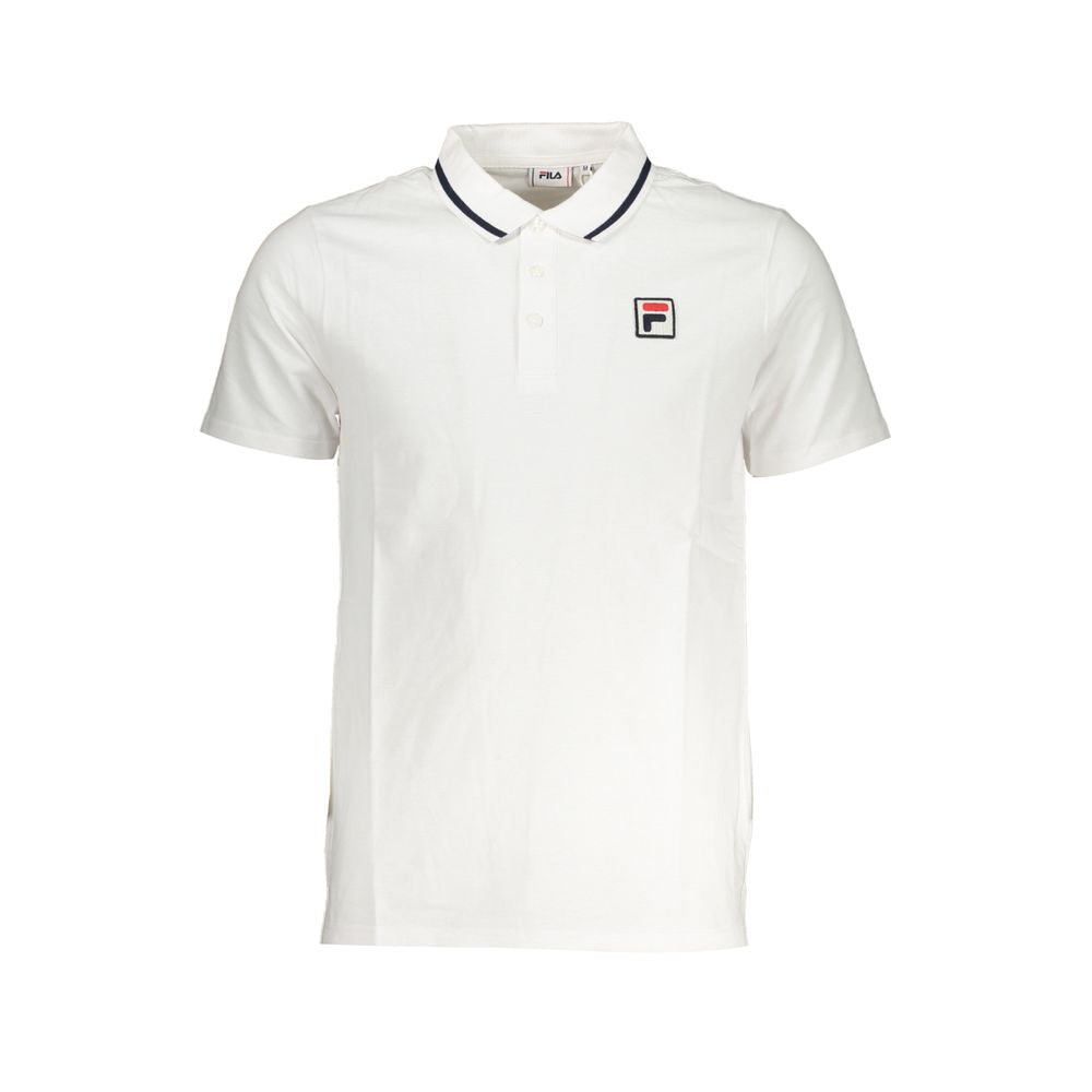 Polo Shirt by Fila for men in cotton white presents a sleek silhouette, featuring a refined and short-sleeve for a sleek finish.