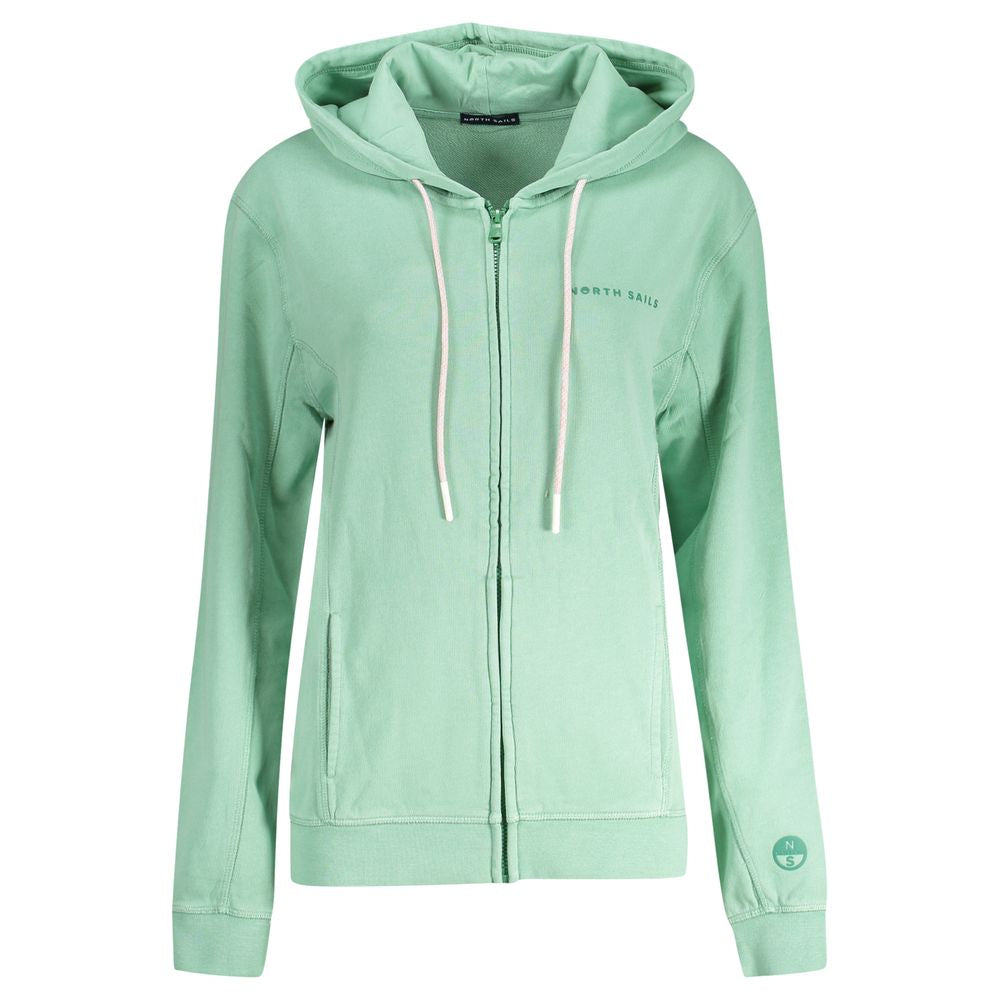 Hooded Sweatshirt Hoodie by North Sails for women in cotton green, signature & print features a edgy silhouette, detailed with a edgy hooded neckline and for a refined finish.