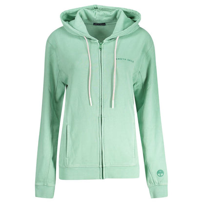 Hooded Sweatshirt Hoodie by North Sails for women in cotton green, signature & print features a edgy silhouette, detailed with a edgy hooded neckline and for a refined finish.