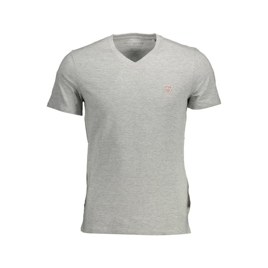Guess Jeans Men's Slim Short-Sleeve V Neck Organic Cotton & Viscose T-Shirt - Brown Gray