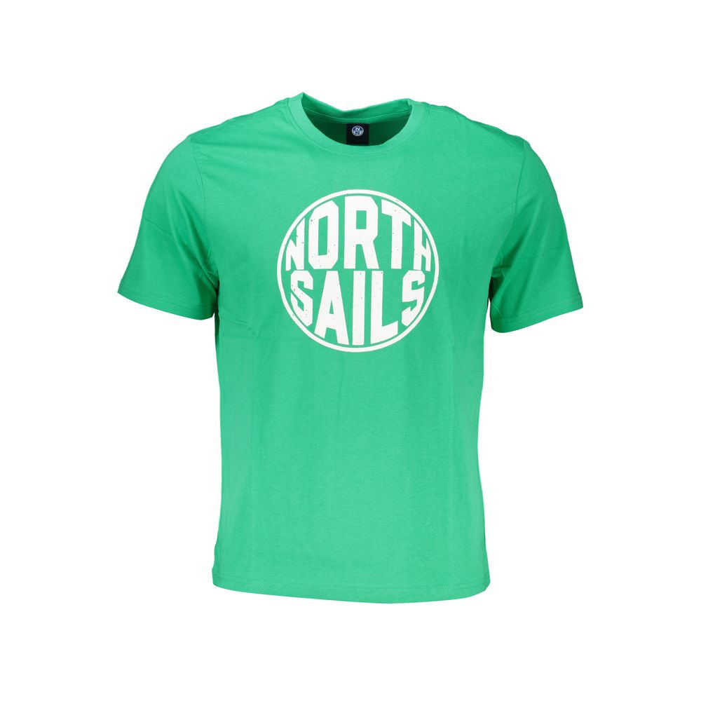 T-Shirt by North Sails for men in cotton green & print showcases a chic silhouette, artfully detailed with a chic crew neckline and for a chic finish.