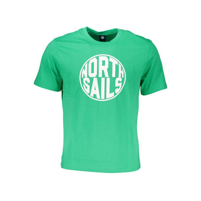 T-Shirt by North Sails for men in cotton green & print showcases a chic silhouette, artfully detailed with a chic crew neckline and for a chic finish.
