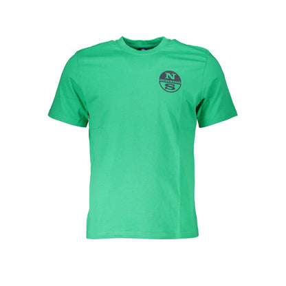 T-Shirt by North Sails for men in cotton green & print showcases a unassuming silhouette, artfully detailed with a refined crew neckline and unassuming for a sophisticated, contemporary look.