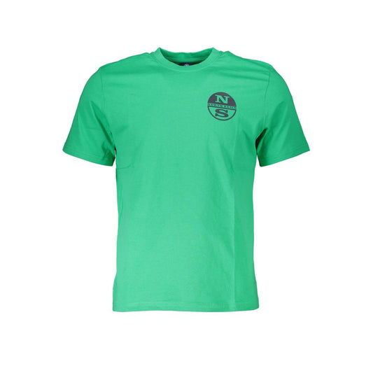 T-Shirt by North Sails for men in cotton green & print showcases a unassuming silhouette, artfully detailed with a refined crew neckline and unassuming for a sophisticated, contemporary look.