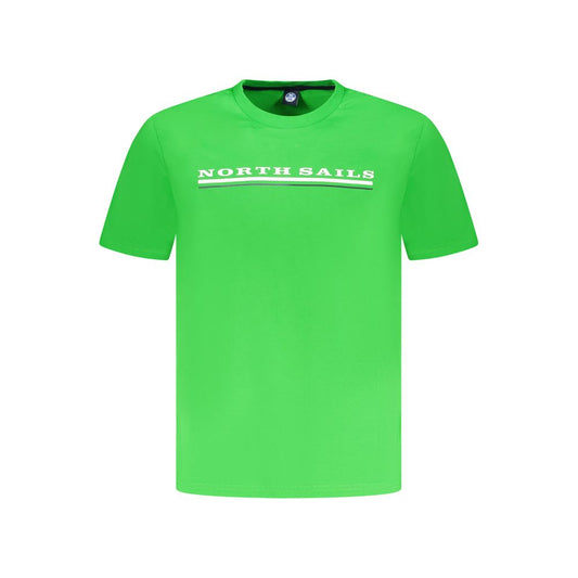 T-Shirt by North Sails for men in cotton green & print showcases a unassuming silhouette, artfully detailed with a refined crew neckline and unassuming short-sleeve for a sophisticated, contemporary look.