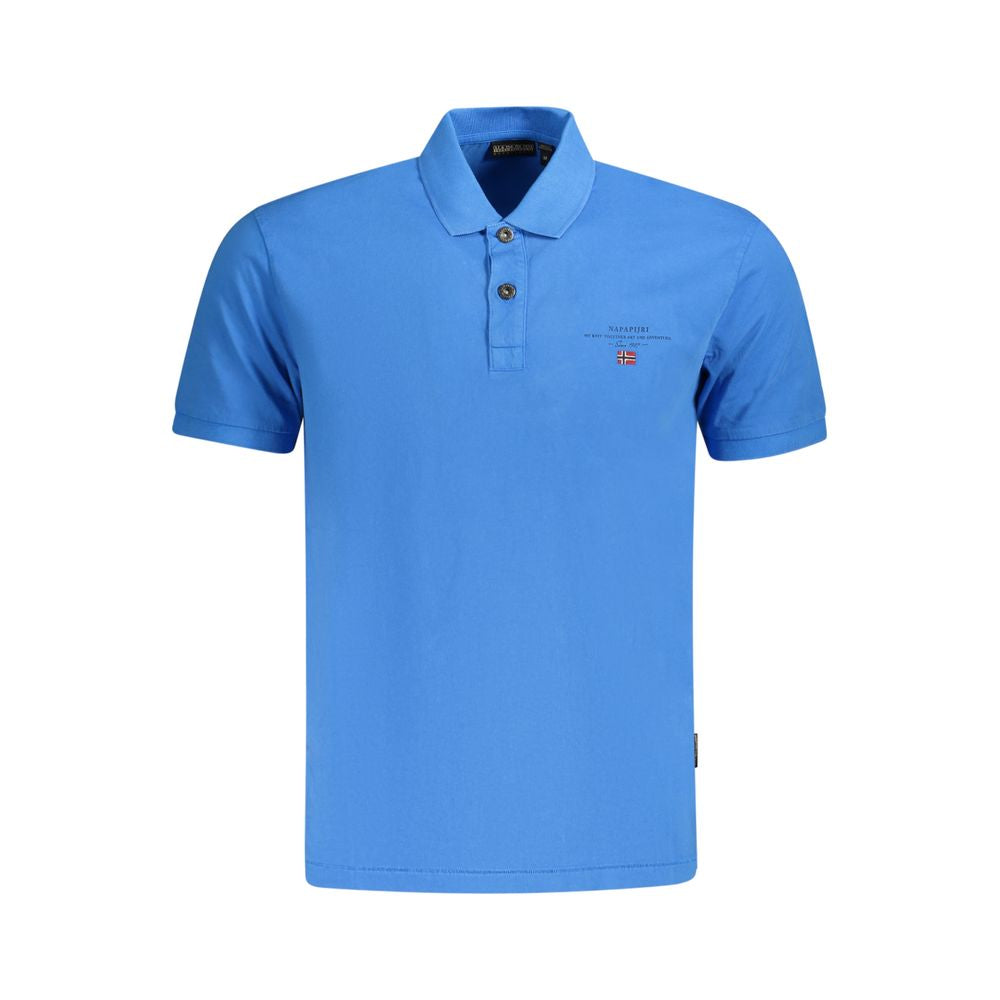 Polo Shirt by Napapijri for men in cotton blue features a eye catching silhouette, showcasing a refined and short-sleeve for a eye catching finish.