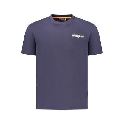 T-Shirt by Napapijri for men in stretch organic cotton blue & print showcases a unassuming silhouette, artfully detailed with a refined crew neckline and unassuming short-sleeve for a sophisticated, contemporary look.