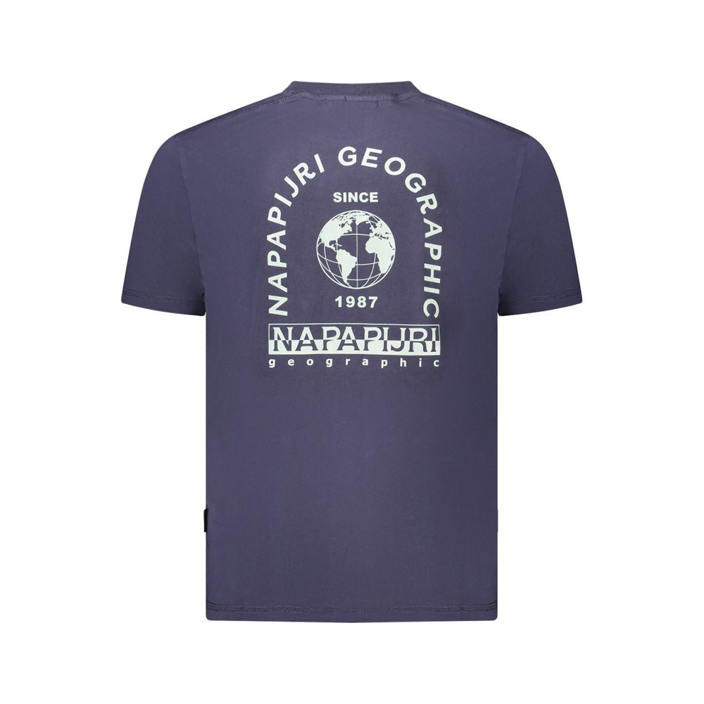 T-Shirt by Napapijri for men in stretch organic cotton blue & print features an edgy silhouette, meticulously detailed with a sophisticated and crew neckline for a truly edgy finish.