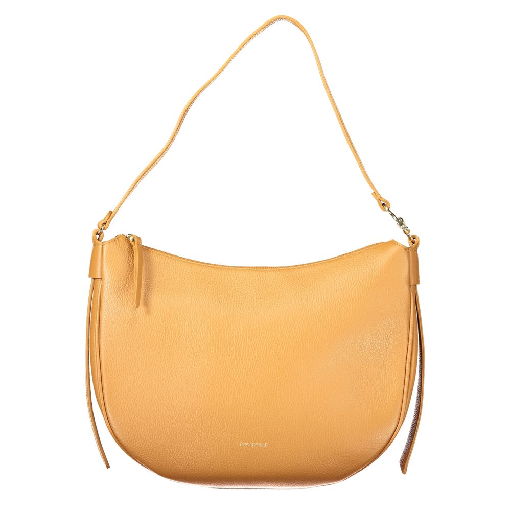 Shoulder Handbag by Coccinelle for women in leather brown features a ornamental silhouette, showcasing a secure zipper, ample internal-pockets, and ornamental shoulder-strap & handle for a sophisticated look.