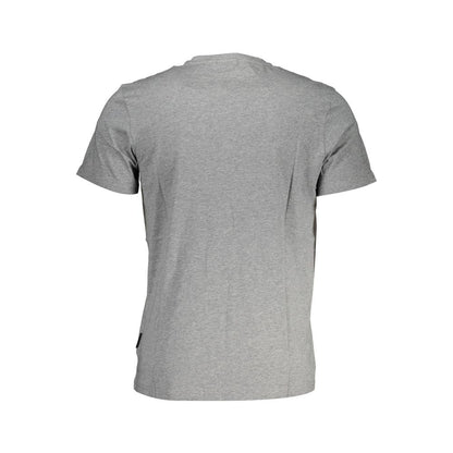 T-Shirt by Napapijri for men in cotton brown & gray showcases a fashionable silhouette, elegantly detailed with a fashionable and crew neckline for a sophisticated, high-fashion look.
