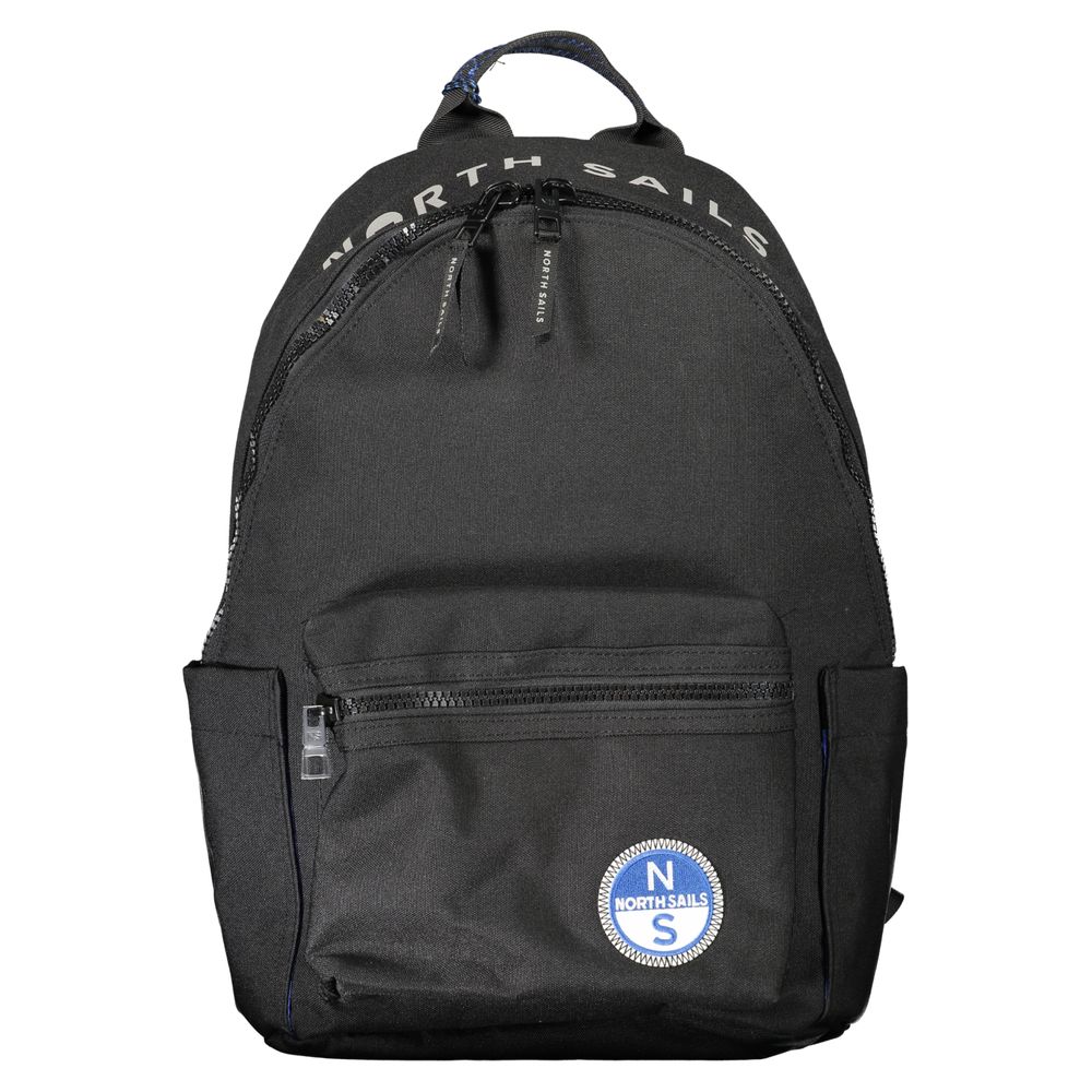 Backpack by North Sails for men in polyester black showcases a stately Polyester Backpack design, featuring a secure zipper with stately built-in-compartments, document-holder & laptop-compartment and versatile backpack-strap & adjustable-strap.
