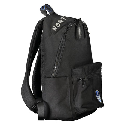 Backpack by North Sails for men in polyester black features a stately Polyester Backpack design, showcasing a secure zipper, ample built-in-compartments, document-holder & laptop-compartment, and versatile backpack-strap & adjustable-strap for a stately finish.