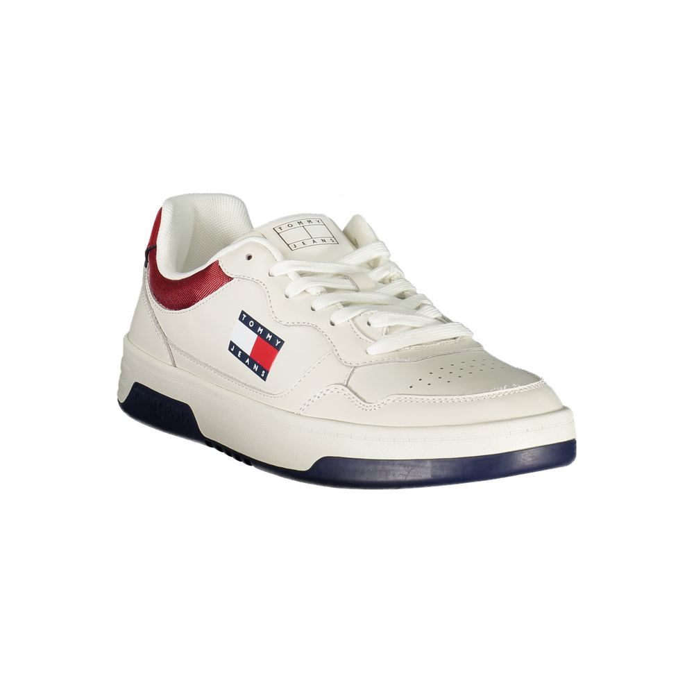 Sneakers by Tommy Hilfiger for men in polyethylene polyester leather white & print features an sumptuous design from the Men's Fashion Polyethylene Polyester Leather Sneakers collection, highlighting a sumptuous fashion style for a premium, high-fashion look.