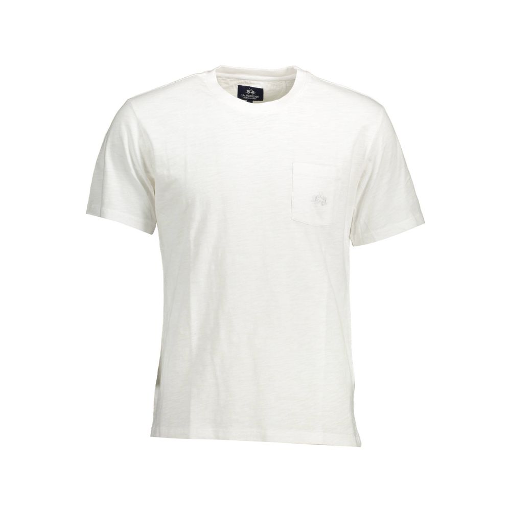 T-Shirt by La Martina for men in cotton white & signature showcases a dramatic silhouette, elegantly detailed with a dramatic and short-sleeve for a truly dramatic finish.