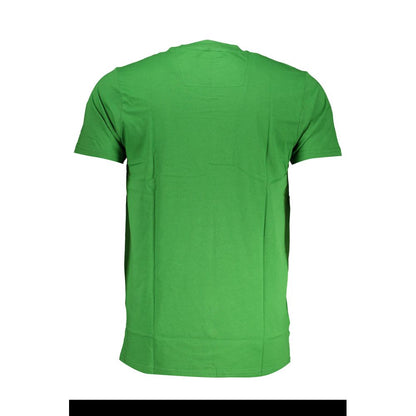 T-Shirt by Cavalli Class for men in cotton green & print features an edgy silhouette, meticulously detailed with a sophisticated and for a truly edgy finish.