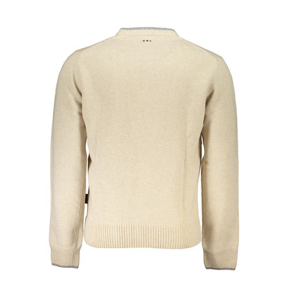 Sweater by Napapijri for men in polyamide beige features an tactile silhouette, showcasing a sophisticated and tactile for a refined finish.