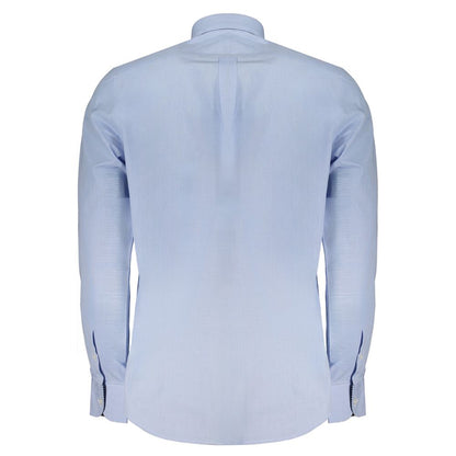 Shirt by Harmont & Blaine for men in organic cotton light-blue, checked & signature, featuring a nuanced and nuanced for a sophisticated finish.