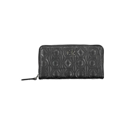 Cardholder Wallet by Calvin Klein for women in polyethylene faux leather black features a streamlined silhouette, showcasing the streamlined Polyethylene Faux Leather Cardholder Wallet design with sophisticated card-organization rfid-protection coin-purse for a premium look.