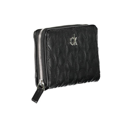 Cardholder Wallet by Calvin Klein for women in polyethylene faux leather black presents a streamlined silhouette, showcasing the sophisticated design of the Polyethylene Faux Leather Cardholder Wallet collection with functional card-organization rfid-protection coin-purse.