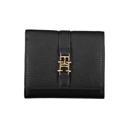 Cardholder Wallet by Tommy Hilfiger for women in polyethylene black showcases a discerning silhouette, artfully capturing the essence of Polyethylene Cardholder Wallet with its functional card-organization coin-purse.