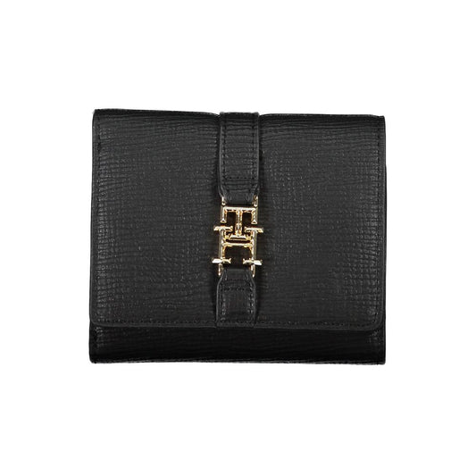 Cardholder Wallet by Tommy Hilfiger for women in polyethylene black showcases a discerning silhouette, artfully capturing the essence of Polyethylene Cardholder Wallet with its functional card-organization coin-purse.