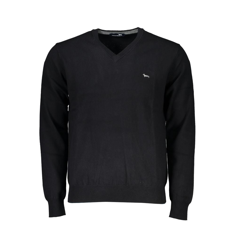 Sweater by Harmont & Blaine for men in cotton black showcases an masterful silhouette, artfully detailed with a masterful v-neck neckline and for a sophisticated, premium finish.