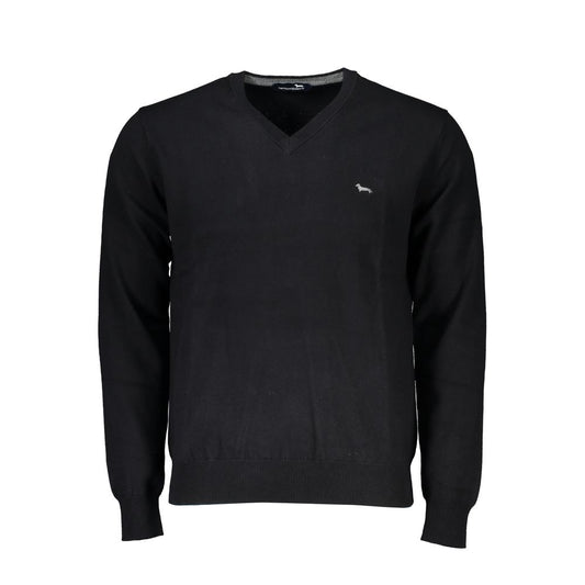 Sweater by Harmont & Blaine for men in cotton black showcases an masterful silhouette, artfully detailed with a masterful v-neck neckline and for a sophisticated, premium finish.