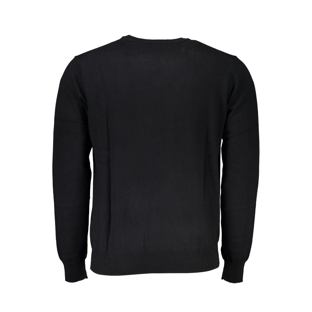 Sweater by Harmont & Blaine for men in cotton black showcases a discreet silhouette, finished with a discreet and for a discreet look.