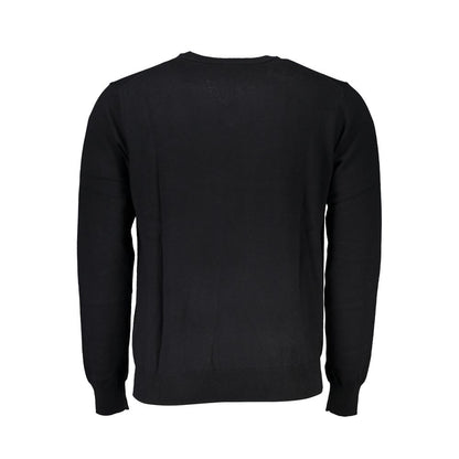 Sweater by Harmont & Blaine for men in cotton black showcases a discreet silhouette, finished with a discreet and for a discreet look.