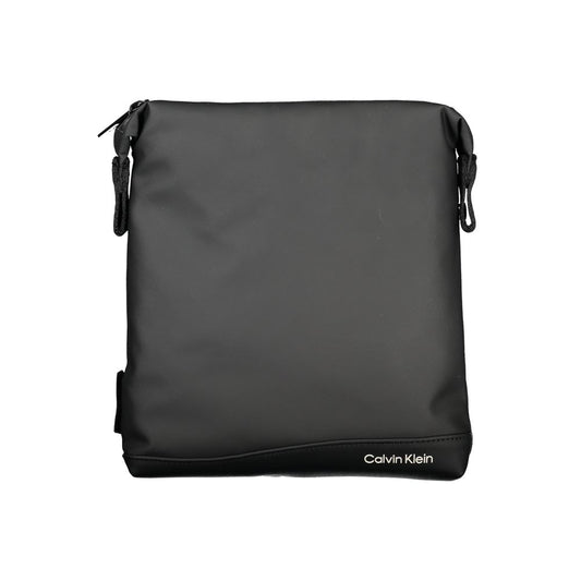 Shoulder Bag by Calvin Klein for men in polyester & polyethylene black showcases a statuesque silhouette, artfully detailed with a secure zipper, organized external-pockets & internal-pockets, and versatile shoulder-strap & adjustable-strap for a statuesque look.