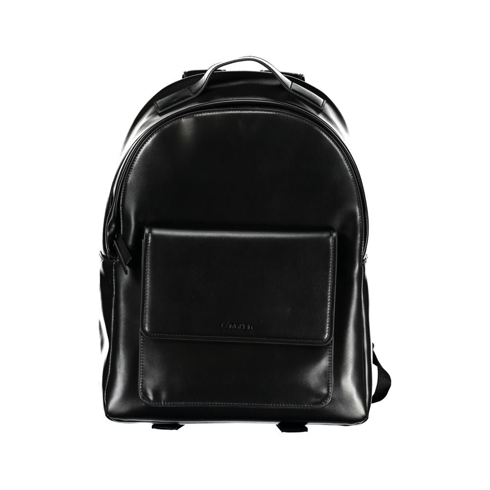 Backpack by Calvin Klein for men in polyester & polyethylene black features an stately silhouette from the Polyester & Polyethylene Backpack range, with a secure zipper, ample built-in-compartments, external-pockets, internal-pockets & laptop-compartment, and versatile backpack-strap, adjustable-strap & handle.