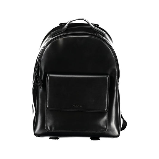Backpack by Calvin Klein for men in polyester & polyethylene black features an stately silhouette from the Polyester & Polyethylene Backpack range, with a secure zipper, ample built-in-compartments, external-pockets, internal-pockets & laptop-compartment, and versatile backpack-strap, adjustable-strap & handle.