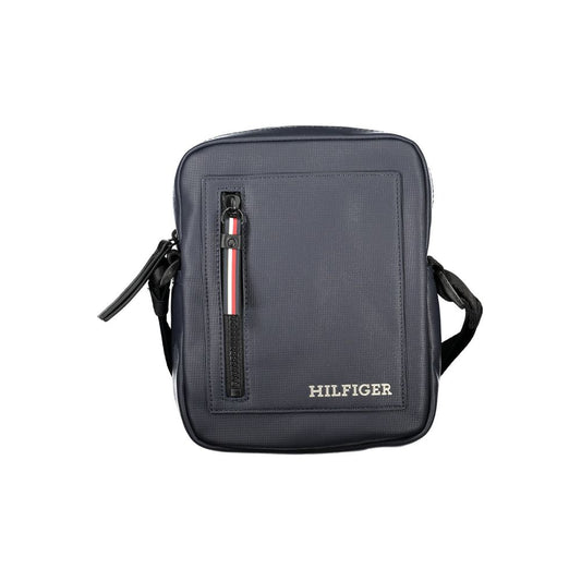 Shoulder Bag by Tommy Hilfiger for men in polyethylene blue features a stately silhouette, showcasing a secure zipper, ample external-pockets & internal-pockets, and stately shoulder-strap & adjustable-strap for a stately finish.