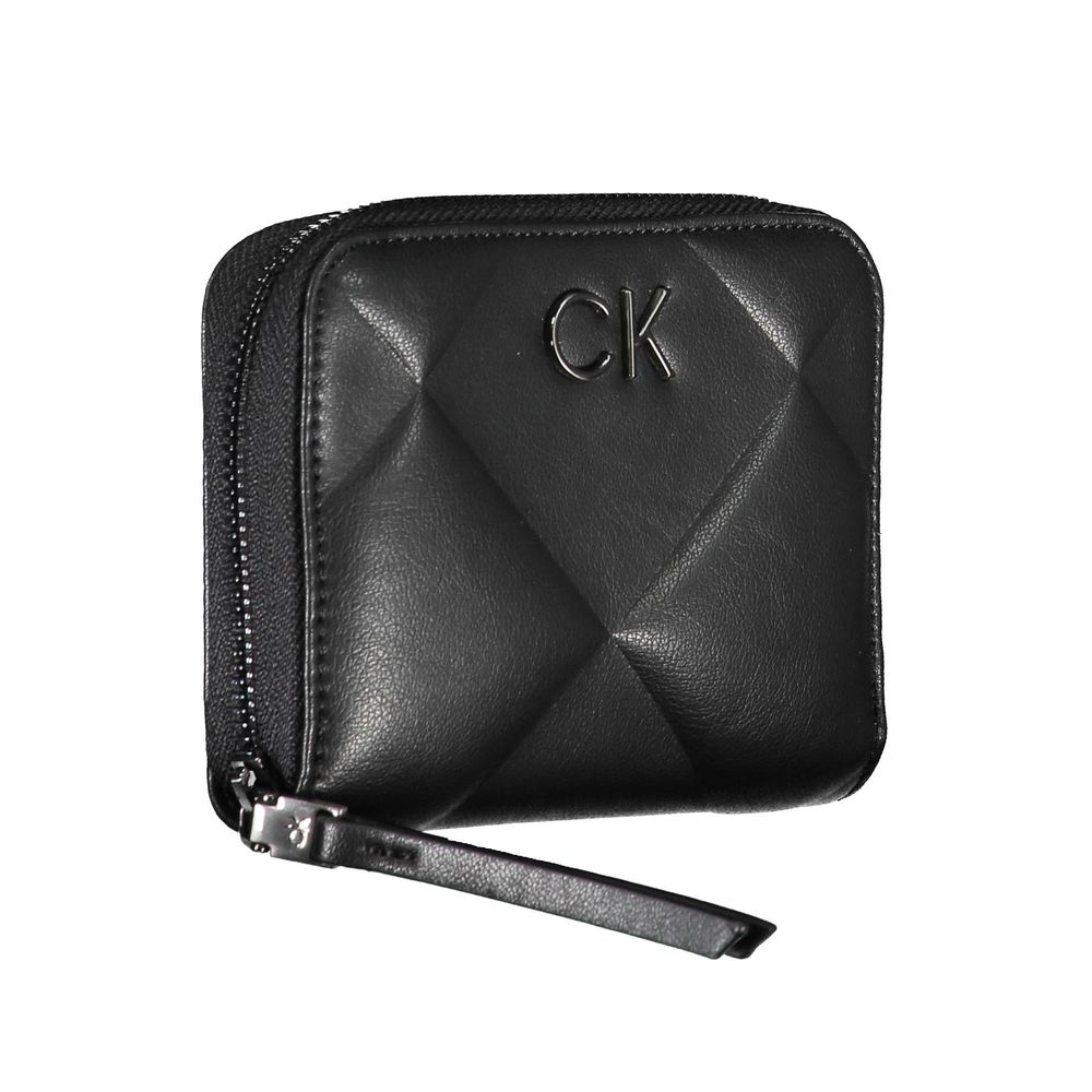 Cardholder Wallet by Calvin Klein for women in polyester & polyethylene black presents a streamlined silhouette, showcasing the sophisticated design of the Polyester & Polyethylene Cardholder Wallet collection with functional card-organization rfid-protection coin-purse.