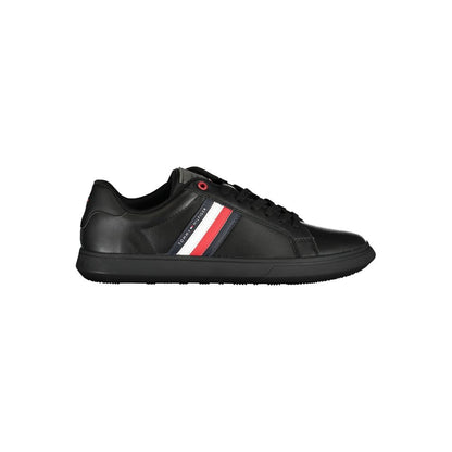 Sneakers by Tommy Hilfiger for men in polyester polyethylene leather black features an opulent silhouette from the Men's Casual Polyester Polyethylene Leather Sneakers collection, showcasing a signature casual style with an opulent finish.