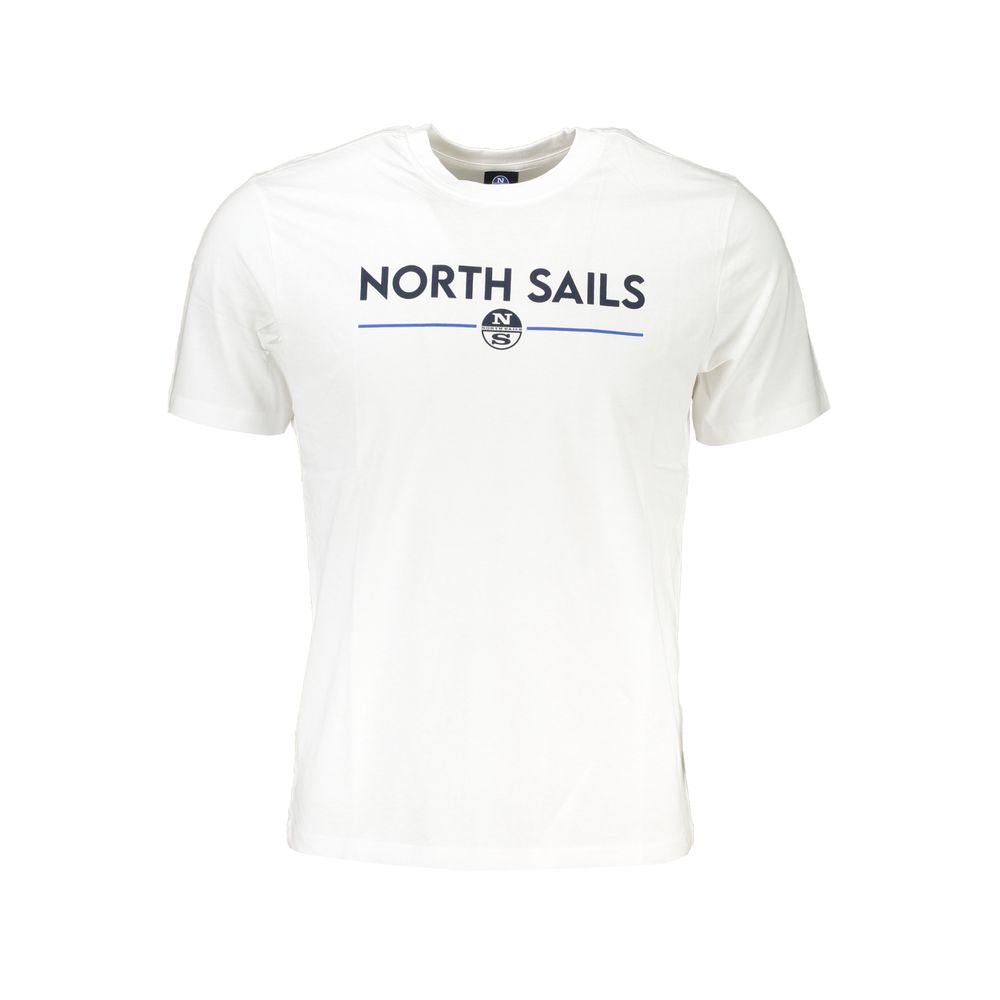 T-Shirt by North Sails for men in cotton white & print showcases a unassuming silhouette, artfully detailed with a refined crew neckline and unassuming for a sophisticated, contemporary look.