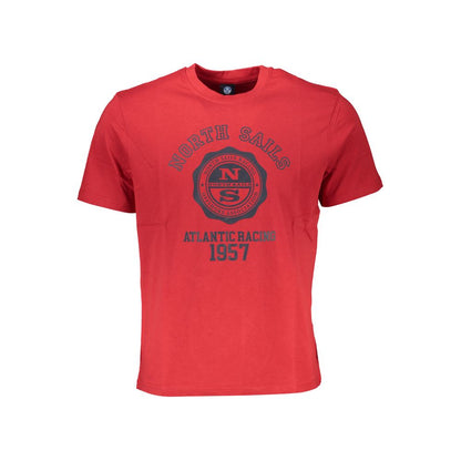 T-Shirt by North Sails for men in cotton red showcases a unassuming silhouette, artfully detailed with a refined crew neckline and unassuming short-sleeve for a sophisticated, contemporary look.
