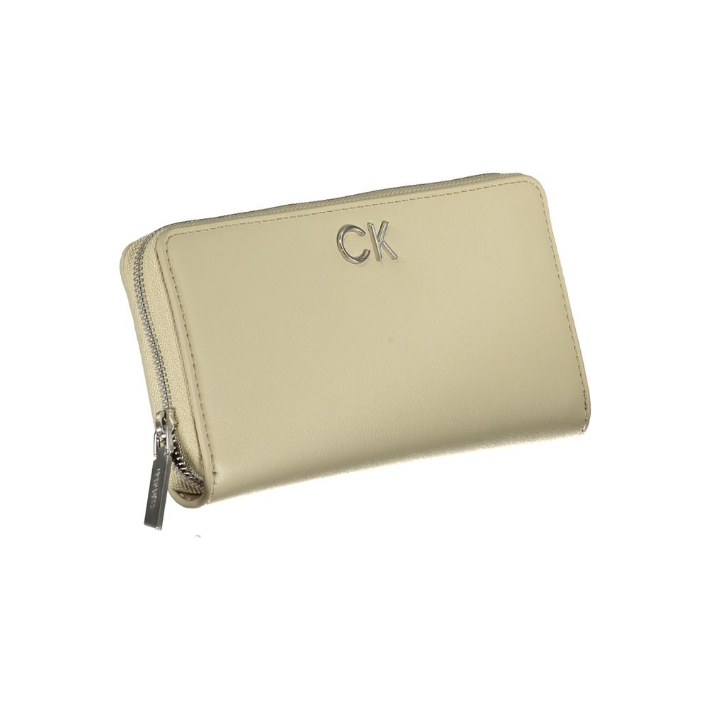 Cardholder Wallet by Calvin Klein for women in polyester & polyethylene beige showcases a refined silhouette, artfully detailed with the signature style of the Polyester & Polyethylene Cardholder Wallet and functional card-organization rfid-protection coin-purse.