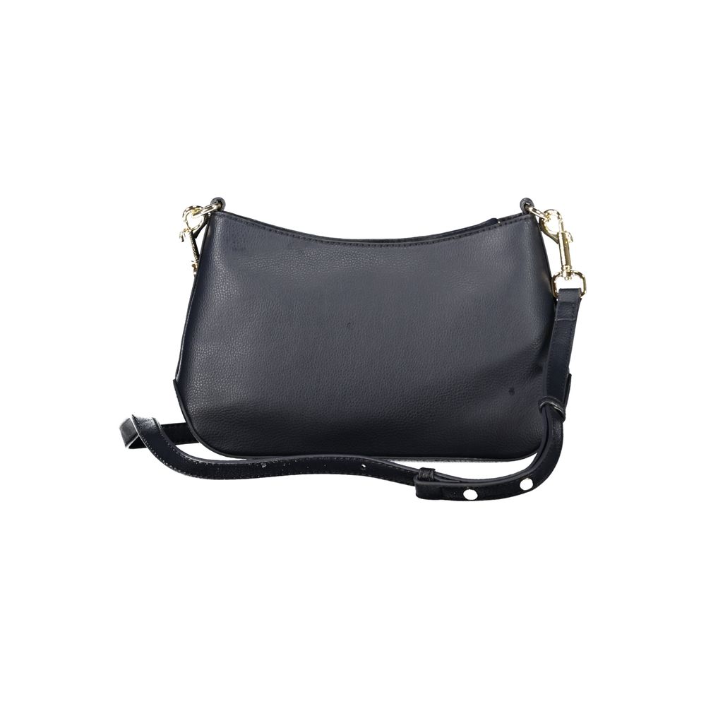 This Shoulder Handbag by Tommy Hilfiger for women in polyester and blue & signature presents a sculptural silhouette featuring a secure zipper, ample internal-pockets, and versatile shoulder-strap & adjustable-strap for a sculptural finish.