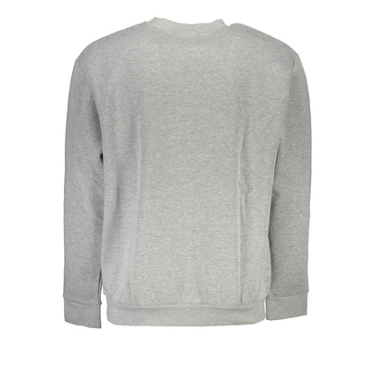 Sweatshirt by Cavalli Class for men in cotton polyester gray, signature-print & print features an exquisite silhouette, showcasing and details for a exquisite look.