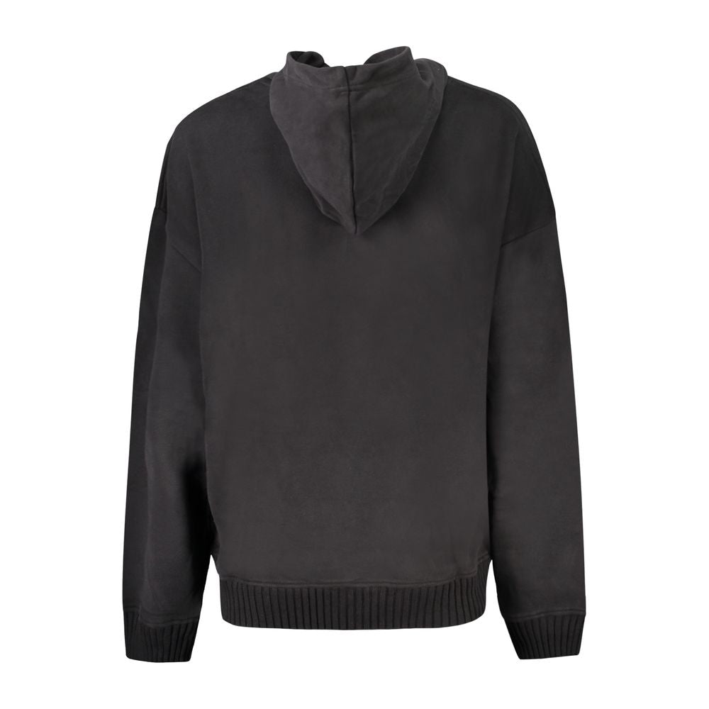Hooded Sweatshirt Hoodie by Calvin Klein for women in stretch organic cotton black features a authentic silhouette, showcasing a sophisticated and authentic detail for a refined finish.