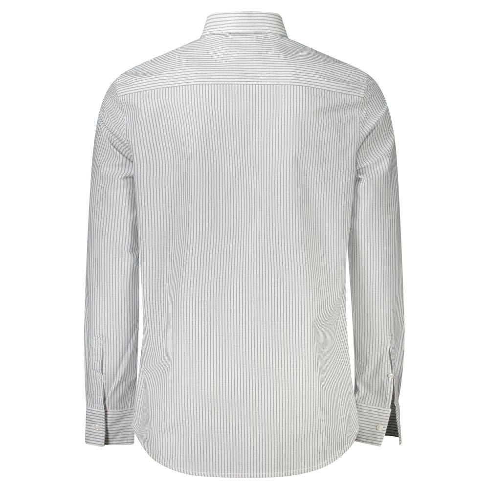 Shirt by Calvin Klein for men in cotton white & striped features an polished silhouette, showcasing a sophisticated and detail for a truly polished finish.