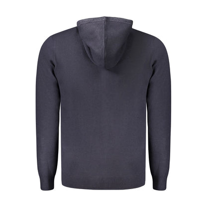 Hooded Top by Norway 1963 for men in viscose polyester & polyamide blue features an contemporary silhouette, showcasing a sophisticated hooded neckline and contemporary for a refined look.