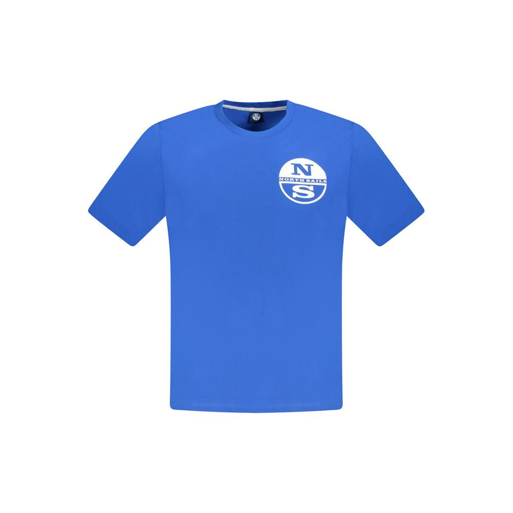 T-Shirt by North Sails for men in cotton blue & print showcases a fashionable silhouette, elegantly detailed with a fashionable short-sleeve and crew neckline for a sophisticated, high-fashion look.
