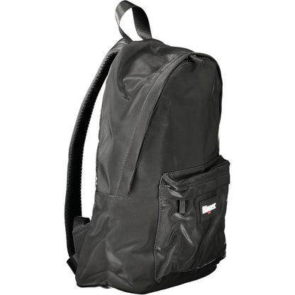 Backpack by Blauer for men in polyester black presents a stately Polyester Backpack design, showcasing a secure zipper with ample external-pockets & laptop-compartment and versatile backpack-strap, adjustable-strap & handle for a stately finish.