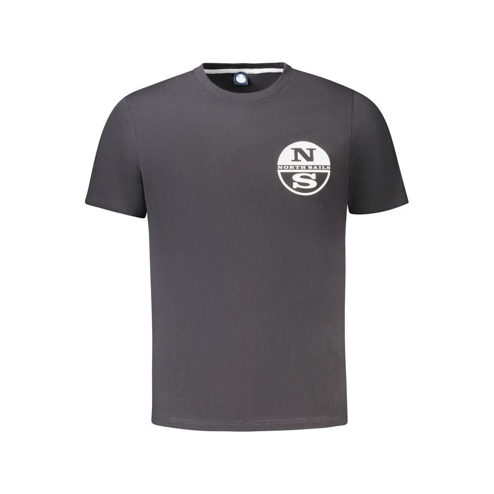 T-Shirt by North Sails for men in cotton black & print showcases a chic silhouette, artfully detailed with a chic crew neckline and short-sleeve for a chic finish.