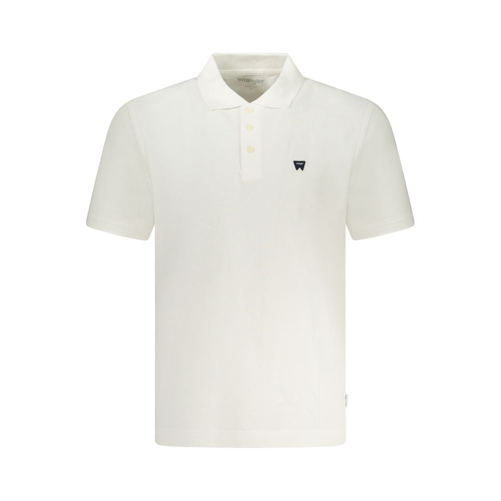 Polo Shirt by Wrangler for men in cotton white features a eye catching silhouette, showcasing a refined and short-sleeve for a eye catching finish.